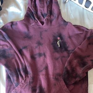 Tie-Dye Hoodie with Embroidered Design